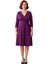 Kadın Büyük Beden Mor Kruvaze Kuşaklı A Line Örme Midi Elbise Şık ve Rahat Bir Seçim Kaliteli 3
