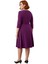 Kadın Büyük Beden Mor Kruvaze Kuşaklı A Line Örme Midi Elbise Şık ve Rahat Bir Seçim Kaliteli 4