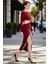 Kadın Bordo Bodycon Kesim Uzun Kollu Cut Out Detaylı Şık Maxi Elbise Gece Mezuniyet Davetleri 1