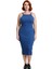 Kadınlar Için Bodycon Kesim Mavi Kolsuz Midi Boy Fitilli Triko Elbise Yaz Stiliyle Modern Şıklık 3