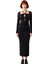 Kadın Bodycon Kesim Uzun Kollu Maxi Abiye Elbise Bağlama Detaylı Kare Yaka Ile Şıklık Sunar 3