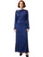 Kadın Tesettür A Line Maxi Elbise Ispanyol Kol Kayık Yaka Düğme Aksesuarlı Dokuma Kumaş Zarafeti 1