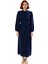 Modern Kadın Lacivert Maxi Boy Aerobin Dokuma Hakim Yaka Britli Düz Şık Rahat Elbise Kaliteli 2