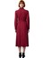 Zarif Kadın Midi Kuşaklı Gömlek Elbise Düz Bordo Viskoz Kumaşı Ile Günlük Stilin Tamamlayıcısı 2
