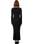 Kadın Gofre Dokulu Maxi Elbise Bodycon Kesim Uzun Kollu Kayık Yaka Sırt Dekolteli Kış Stili 3
