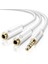 Mikrofon ve Kulaklık Ayırıcı 3.5 mm Y Kablo Beyaz 1
