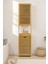 Bambu Kirli Sepetli 1 Raflı Kapaklı Banyo Dolabı Banyo Düzenleyici Çamaşır Sepeti Organizer DB-0010 1