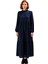 Kadın A Line Krinkıl Dokuma Maxi Elbise Dik Yaka Uzun Kollu Rahat ve Şık Günlük Kombinler Için Ideal 3