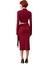 Kadın Bordo Düz Bodycon Cut Outlı Midi Örme Elbise Dik Yaka Uzun Kollu Şık Kışlık Model Kaliteli 4