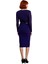 Kadın Mor Bodycon Midi Elbise V Yaka Uzun Standart Kol Düz Desen Şifon Dokuma Büzgü Detaylı 4
