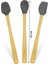 Indigo 3'lü Gri Bambu Silikon Spatula Seti Uzun 26 cm VLT1504 3