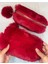 Ponponlu Peluş Kırmızı Kalem Kutu Kalemlik Toparlayıcı Çanta 1