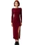 Kadınlar Için Kayık Yaka Uzun Kollu Maxi Boy Sırt Dekolteli Şık Bodycon Örme Elbise Kaliteli 3