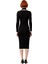 Kadın Siyah Renk Bloklu Balıkçı Yaka Midi Triko Elbise Şık ve Konforlu Kışlık Günlük Giyim 4