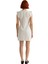 Kadın Ekru Dokuma Tüvit A Kesim Shift Kalıp Kolsuz Mini Elbise Şık Omuz Detaylı Cool Comfort 4