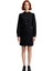 Kadın Siyah %100 Pamuk Dik Yaka Uzun Kollu Modern Kesim Dokuma Gabardin Mini Boy Günlük Elbise 3