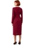 Kadın Bordo A Line Kesim Midi Elbise Aksesuar Detaylı Uzun Kollu Şık Krep Dokuma Bisiklet Yaka 4