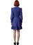 Kadın Lacivert A Kesim Dokuma Mini Elbise Uzun Balon Kollu Dik Yaka Iş ve Özel Davetler Için Zarif 4