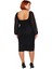 Kadın Büyük Beden Bodycon Midi V Yaka Uzun Kol Dokuma Krep Şık Elbise Ilkbahar Sonbahar Özel 4