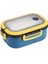 1200 ml 2 Katlı 6 Bölmeli Bpa'sız Pp Plastik Sefer Tası ve Beslenme Çantası - Hava Kilitli Bento Lunch Box, Çatal ve Kaşık Dahil (Mavi) 1