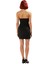 Kadın Straplez Fiyonklu Renk Bloklu Bodycon Dokuma Mini Elbise Şık Yazlık Kokteyl Davet Elbisesi 4