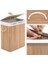 Home Doğal Bambu Katlanabilir Kirli Çamaşır Sepeti, Yıkanabilir Çıkarılabilir Astar Torbalı, Sele Görünümlü Şık ve Dayanıklı Çamaşır Sepeti, Kapaklı ve Ergonomik Tasarım (2 Bölmeli) 5