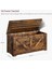 Ayakkabı Bankı, Depolama Alanlı Oturma Bankı, Oturma Sandığı, 2 Güvenlik Menteşesi, Saklama Dolabı, Ahır Tarzı, 40 x 100 x 46 Cm, Vintage Kahverengi LSB060T01 2