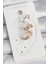 Pirinç Gold Renk Kare Model Zirkon Taşlı 3'lü Model Kadın Kıkırdak Küpe - TJ-BKP10587 2
