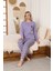 Fitilli Viskon Kışlık Kalın Bayan Pijama Takımı 1