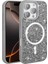 Apple iPhone 16 Pro Max Kılıf Pırlanta Tasarımlı M-Safe Şarj Özellikli Zore Mozaik Silikon Kapak 4