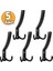 5 Adet Noktalı Portmanto Askı Vestiyer Duvar Dolap Elbise Askısı Siyah Metal Mobilya Kapı Askılığı Askılık 4