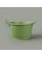 Mia Prizma Terracota Kulplu Galvaniz Saksı - Yeşil - 18 cm 1