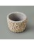Halka Desenli Beton Saksı - Krem - 7x9 cm 3
