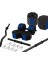 Spor 70 kg Düz Bar (150 cm + Z Bar ( 120 cm ) Dambıl Ağırlık Halter Full Set Mavi Kapaklı 5