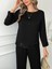 Eyesof Kadın Uzun Kollu Bisiklet Yaka Pulpayetli Viskon Iki Iplik Bluz ve Pantolon Ikili Takım 4
