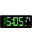 Dijital Dereceli Alarmlı Masa Saati Ses Kontrollü Büyük Ekran Yatak Odası Başucu Saati 7.3" Ekran (Yeşil) 1