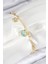 Pirinç Zirkon Taşlı Istiridye Model Gold Renk Kadın Bileklik - TJ-BB7773 1