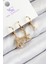 Pirinç Zirkon Taşlı 3'lü Istiridye ve Yıldız Model Gold Renk Kadın Küpe - TJ-BKP11136 1