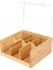 Akrilik Şeffaf Kapaklı Bambu 6 Bölmeli Çay Kutusu -%100 Orjinal Bambu Şeffaf Kapak (22CM*22CM*10CM) 4