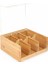 Akrilik Şeffaf Kapaklı Bambu 6 Bölmeli Çay Kutusu -%100 Orjinal Bambu Şeffaf Kapak (22CM*22CM*10CM) 5