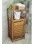 Ceviz Rengi Ahşap Kirli Sepetli Banyo Düzenleyici Raf – CVZ01 4