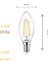 4W LED Filament Mum Ampul, E14 Duy, 2700K Sarı Işık, 470 Lümen, Şeffaf Cam, Akkor Görünümlü Dekoratif Lamba, 3'lü Paket 2