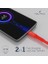 C20 Type-C To Usb-A 22.5W Hızlı Şarj ve Data Kablosu 2.1m Kırmızı 2