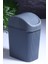Kitchen Mini Pratik Kapaklı Banyo ve Mutfak Tezgah Üstü Çöp Kovası Ev Ofis Çöp Kutusu 2,5 Lt Antrasit 18 x 23 1