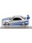 Toys Fast &amp; Furious Brian S 2002 Nissan Skyline R34 Die-Cast Car, 1:24 Scale, Silver &amp; Blue 3
