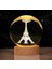 Cam Küre Işıklı Göz Yormayan Paris Eyfel Kulesi Motifli Masaüstü Aydınlatma Gece Lambası Dekoratif Çocuk Odası Salon Yatak Odası Lamba 6cm x 6cm (Eyfel Kulesi) 1