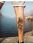 Samurai, Ejderha ve Katana Dövmesi, Geçici Dövme, Unisex Tattoo, Vücut Dövmesi 1