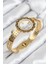 316L Çelik Zirkon Taşlı Çeyrek Takılabilir Gold Renk Kelepçe - TJ-BB7821 1