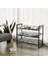 3 Katlı Metal Ayakkabı Rafı, Fileli Raf, Ayarlanabilir Koyma Alanlı Düz Veya Açılı Raf Zeminleri, Koridor, Giriş Alanı Için Istiflenebilir Depo Rafı, 74X62,8X30,7 Cm, Siyah, LMR03B 2