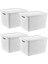 4'lü Set Stafi Çok Amaçlı Kapaklı Kutu Beyaz 18 Lt - Beyaz, Çok Amaçlı Kapaklı Kutu, Ev-Ofis-Depo Için, Kapaklı Saklama Kutusu 1